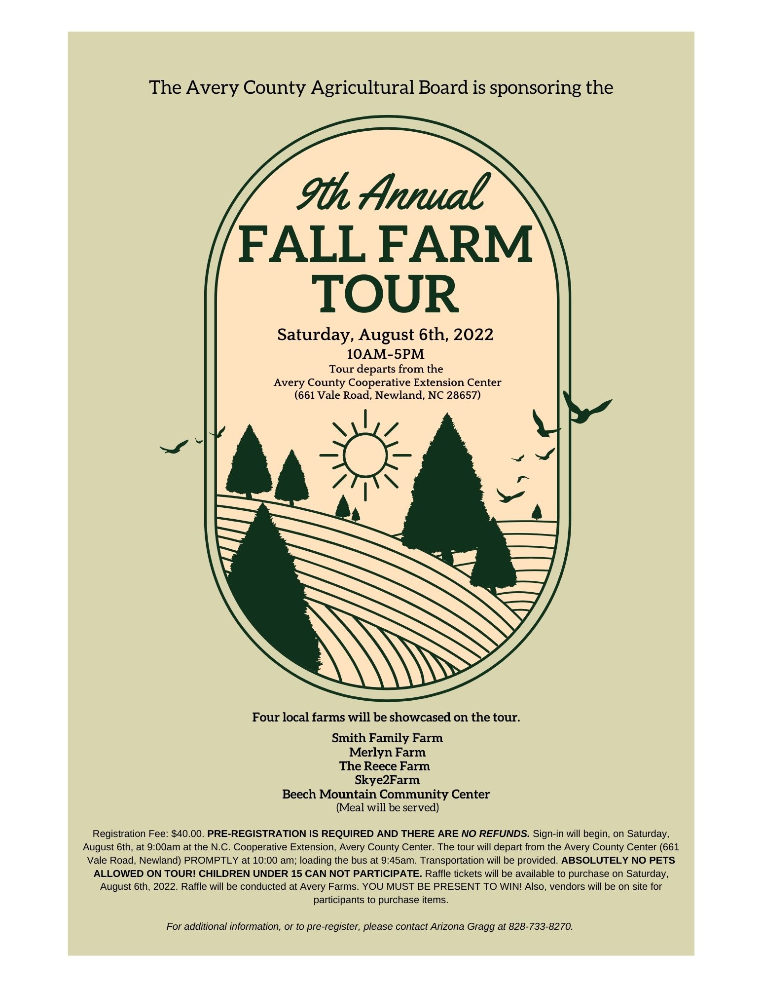 9th Annual Fall Farm tour, Saturday, August 6th, 2022. 10 a.m. - 5 p.m.