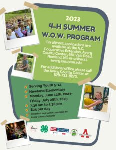 Cover photo for Registration for the 2023 4-H Summer W.O.W. Program Is Now Open!