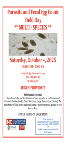 Cover photo for Parasite and Fecal Egg Count Field Day